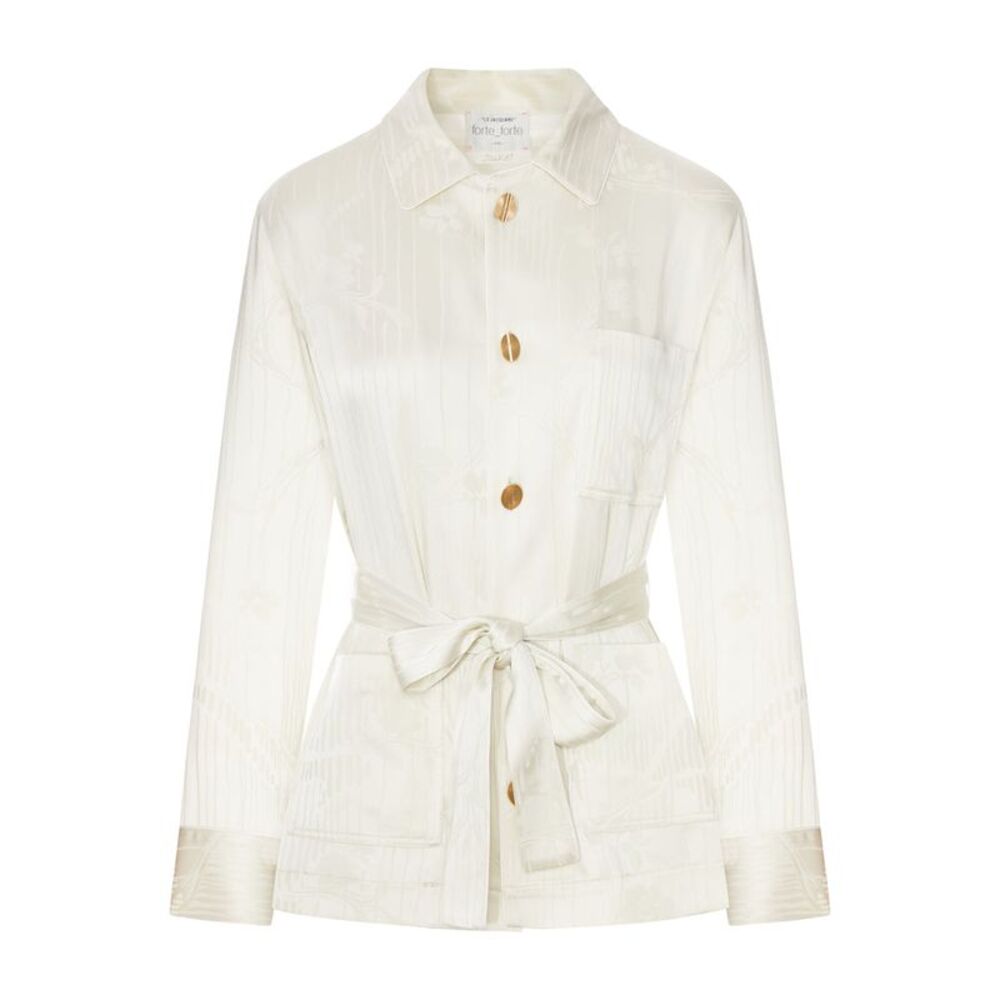 Forte Forte Women Jacquard Jacket With Waist Belt